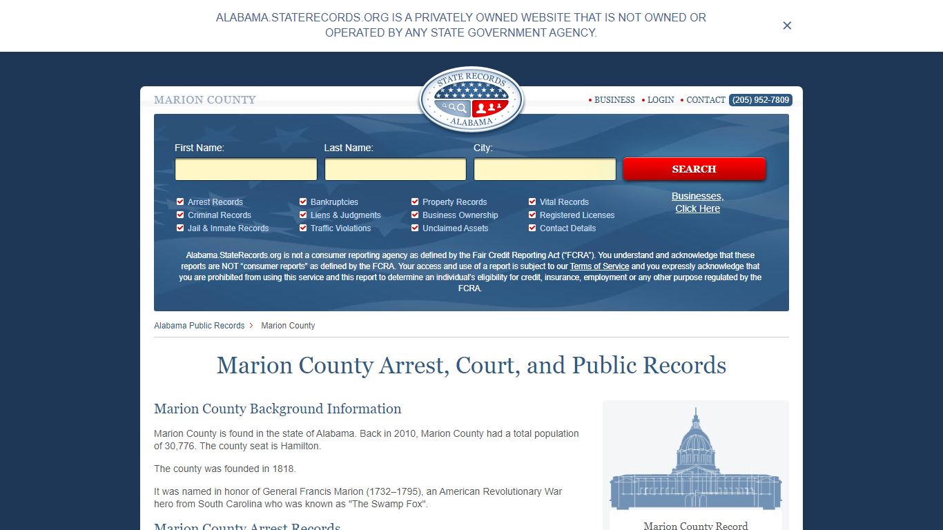 Marion County Arrest, Court, and Public Records